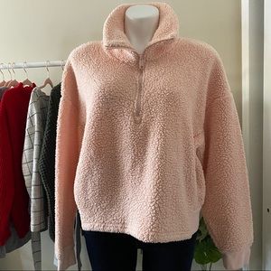 Champion pale pink fleece pull over sweater